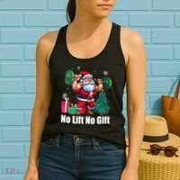 Christmas Workout Santa Claus No Lift No Gift Women's Tank Top thumb 2