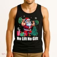 Christmas Workout Santa Claus No Lift No Gift Tank Top thumb 3