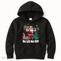 Christmas Workout Santa Claus No Lift No Gift Kids Hoodie thumb 0