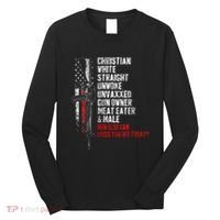 Christian White Straight Unwoke Unvaxxed Gun Owner Long Sleeve Shirt thumb 0