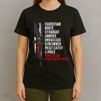 Christian White Straight Unwoke Unvaxxed Gun Owner T-Shirt thumb 4