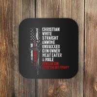 Christian White Straight Unwoke Unvaxxed Gun Owner Coaster thumb 0