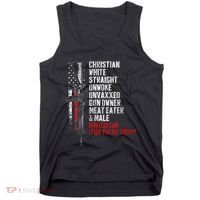 Christian White Straight Unwoke Unvaxxed Gun Owner Tank Top thumb 0
