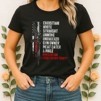 Christian White Straight Unwoke Unvaxxed Gun Owner Women's T-Shirt thumb 2