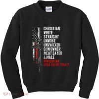 Christian White Straight Unwoke Unvaxxed Gun Owner Kids Sweatshirt thumb 0