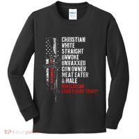 Christian White Straight Unwoke Unvaxxed Gun Owner Kids Long Sleeve Shirt thumb 0