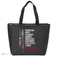 Christian White Straight Unwoke Unvaxxed Gun Owner Tote Bag thumb 0