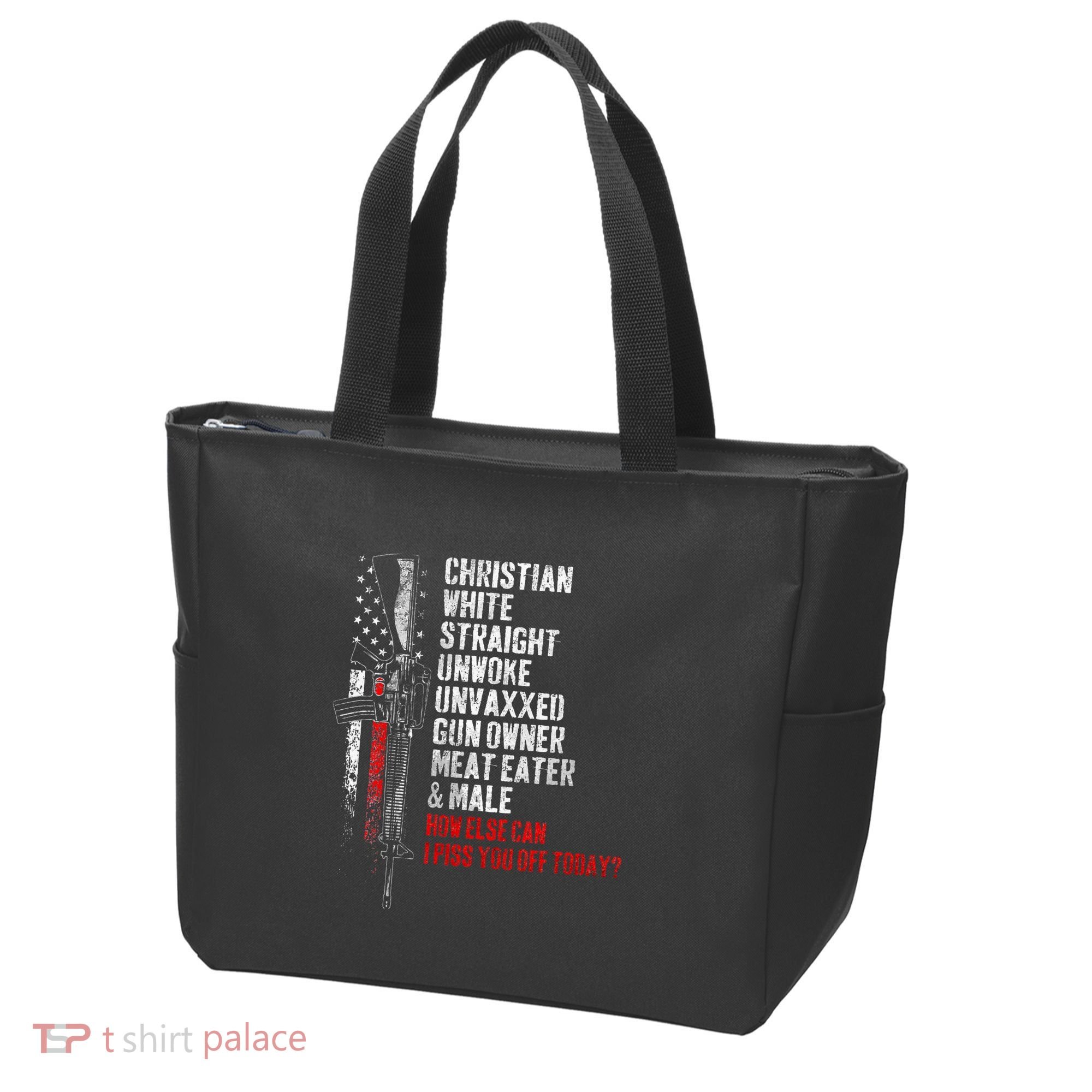 Christian White Straight Unwoke Unvaxxed Gun Owner Tote Bag