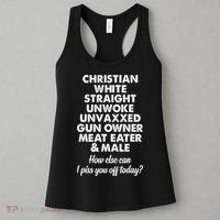 Christian White Straight Unwoke Unvaxxed Gun Owner Women's Tank Top thumb 3