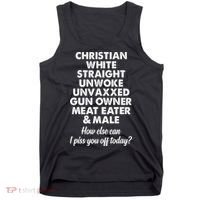 Christian White Straight Unwoke Unvaxxed Gun Owner Tank Top thumb 0