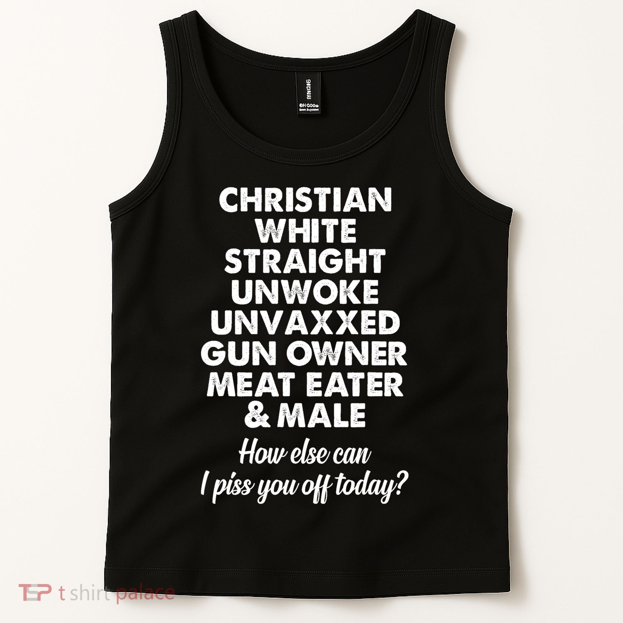 Christian White Straight Unwoke Unvaxxed Gun Owner Tank Top