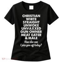 Christian White Straight Unwoke Unvaxxed Gun Owner Women's T-Shirt thumb 0