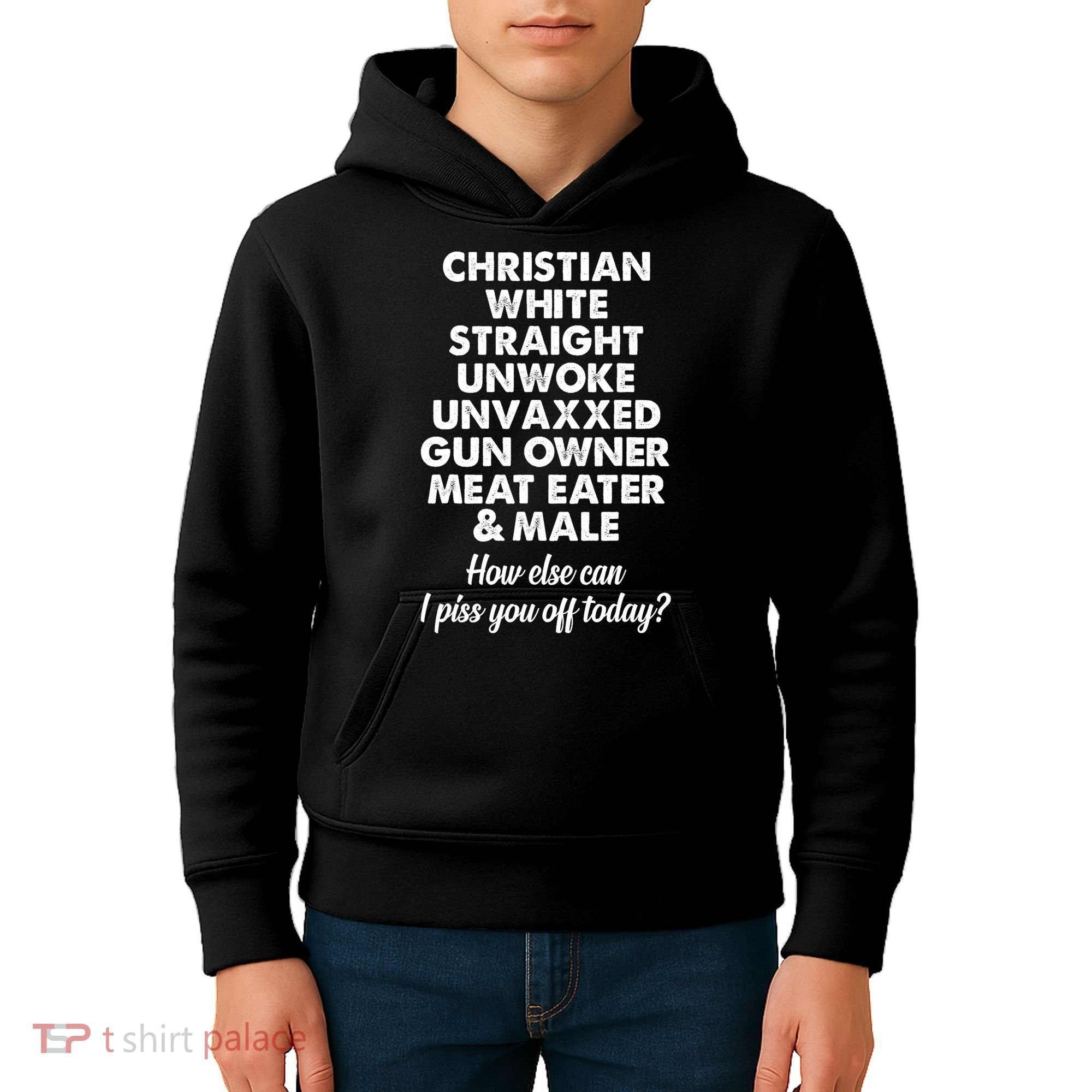 Christian White Straight Unwoke Unvaxxed Gun Owner Kids Hoodie