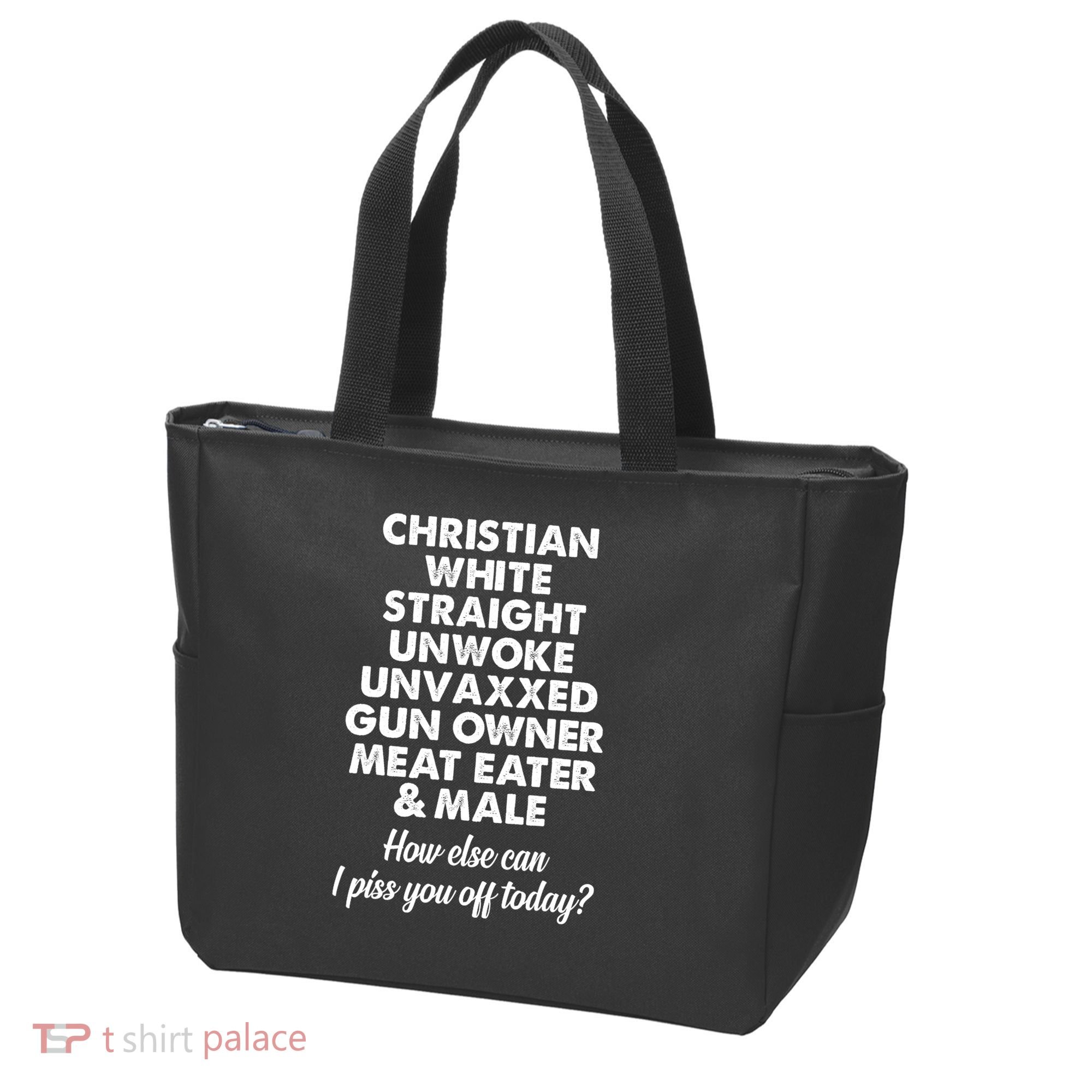 Christian White Straight Unwoke Unvaxxed Gun Owner Tote Bag
