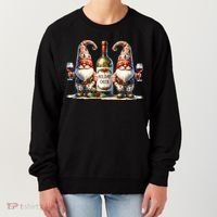 Christmas Wine Santa Gnomes For Xmas Holiday Cheer Women's Sweatshirt thumb 0
