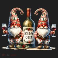 Christmas Wine Santa Gnomes For Xmas Holiday Cheer Women's Sweatshirt thumb 2