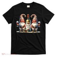 Christmas Wine Santa Gnomes For Xmas Holiday Cheer T-Shirt thumb 0