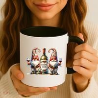 Christmas Wine Santa Gnomes For Xmas Holiday Cheer Coffee Mug thumb 3