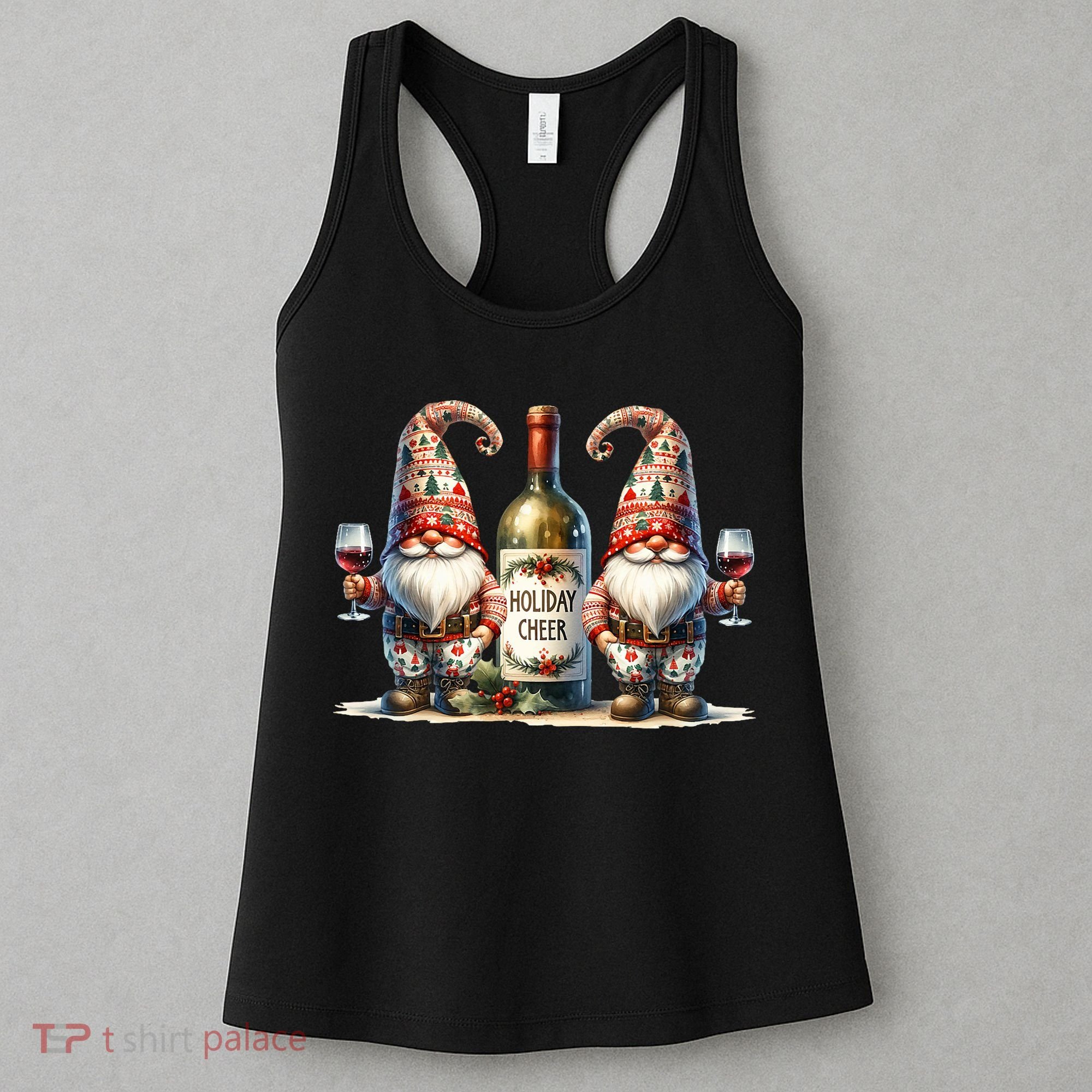 Christmas Wine Santa Gnomes For Xmas Holiday Cheer Women's Tank Top