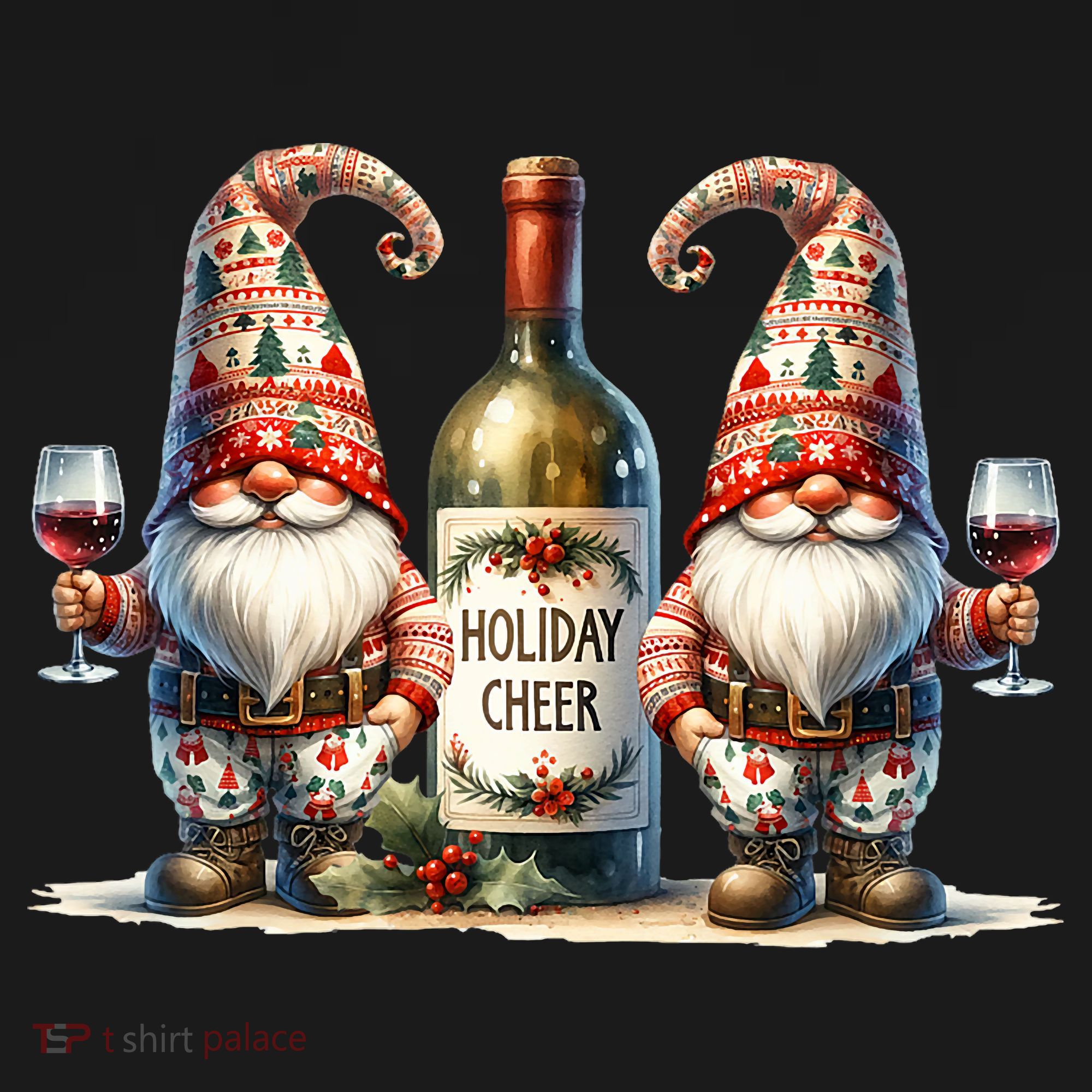 Christmas Wine Santa Gnomes For Xmas Holiday Cheer Women's Tank Top