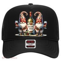 Christmas Wine Santa Gnomes For Xmas Holiday Cheer Hat thumb 0