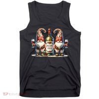 Christmas Wine Santa Gnomes For Xmas Holiday Cheer Tank Top thumb 0