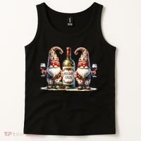 Christmas Wine Santa Gnomes For Xmas Holiday Cheer Tank Top thumb 2