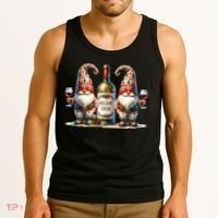 Christmas Wine Santa Gnomes For Xmas Holiday Cheer Tank Top thumb 3