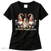 Christmas Wine Santa Gnomes For Xmas Holiday Cheer Women's T-Shirt thumb 0