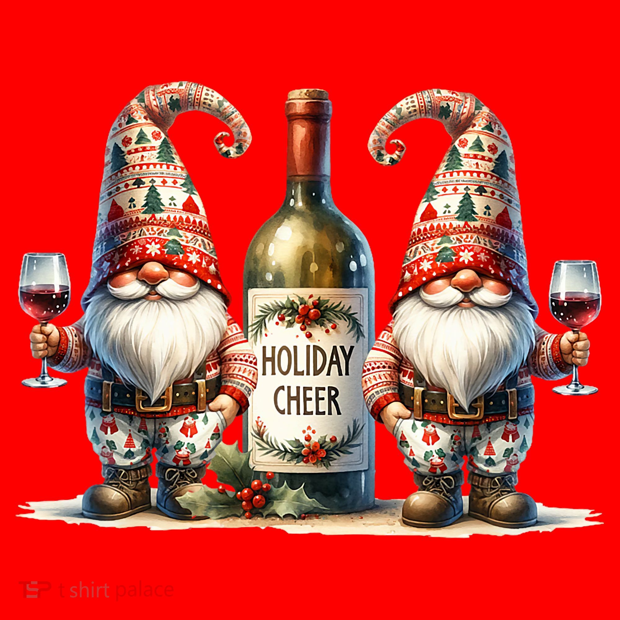 Christmas Wine Santa Gnomes For Xmas Holiday Cheer Santa Hat