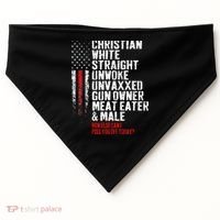 Christian White Straight Unwoke Unvaxxed Gun Owner USA-Made Doggie Bandana thumb 0
