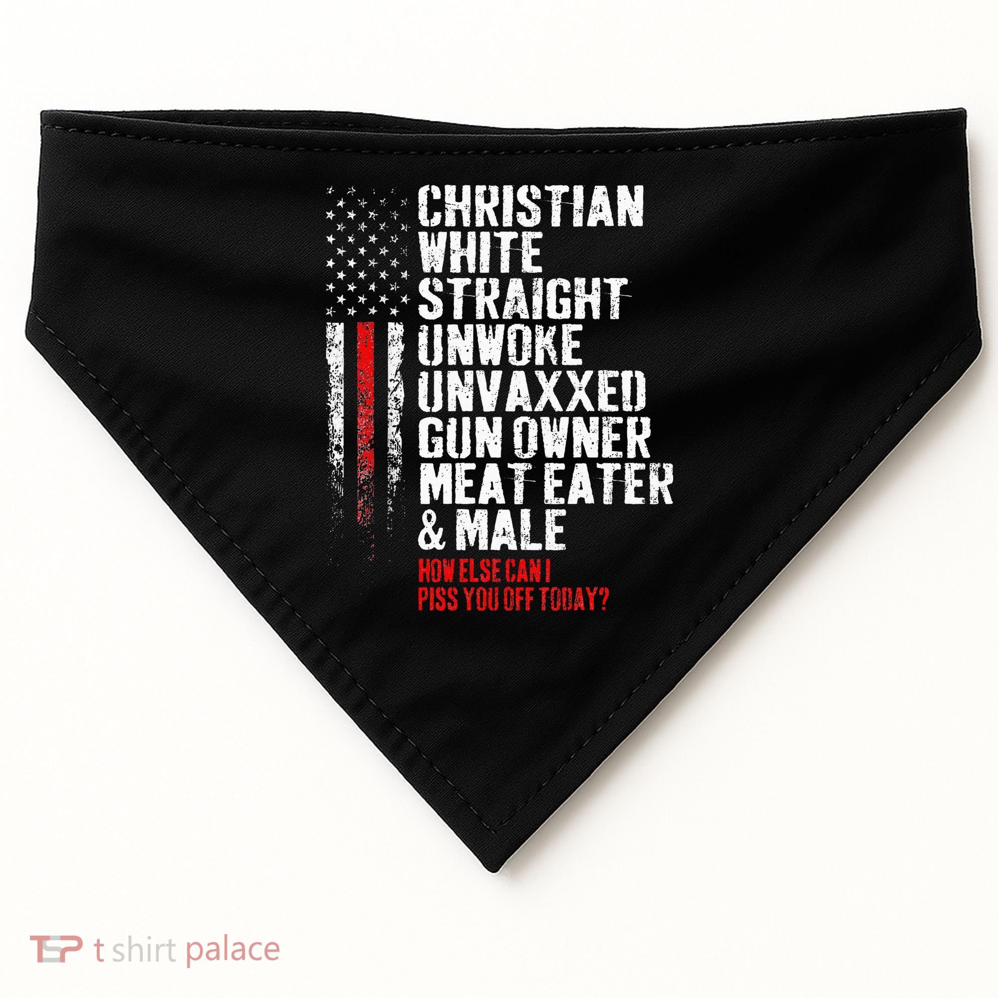 Christian White Straight Unwoke Unvaxxed Gun Owner USA-Made Doggie Bandana