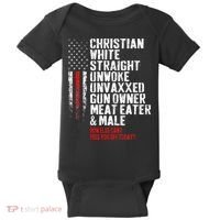 Christian White Straight Unwoke Unvaxxed Gun Owner Baby Bodysuit thumb 0