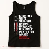 Christian White Straight Unwoke Unvaxxed Gun Owner Tank Top thumb 2