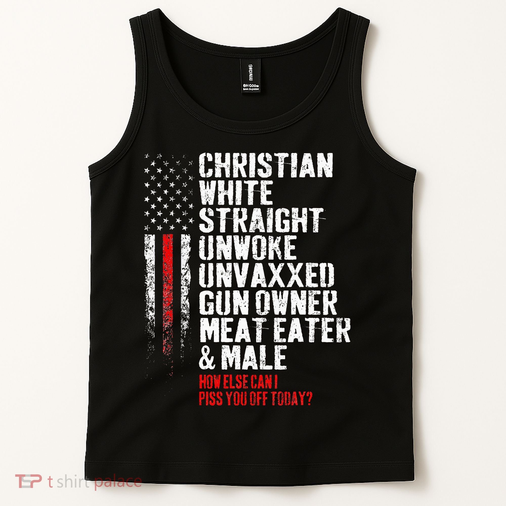 Christian White Straight Unwoke Unvaxxed Gun Owner Tank Top