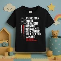 Christian White Straight Unwoke Unvaxxed Gun Owner Toddler T-Shirt thumb 3