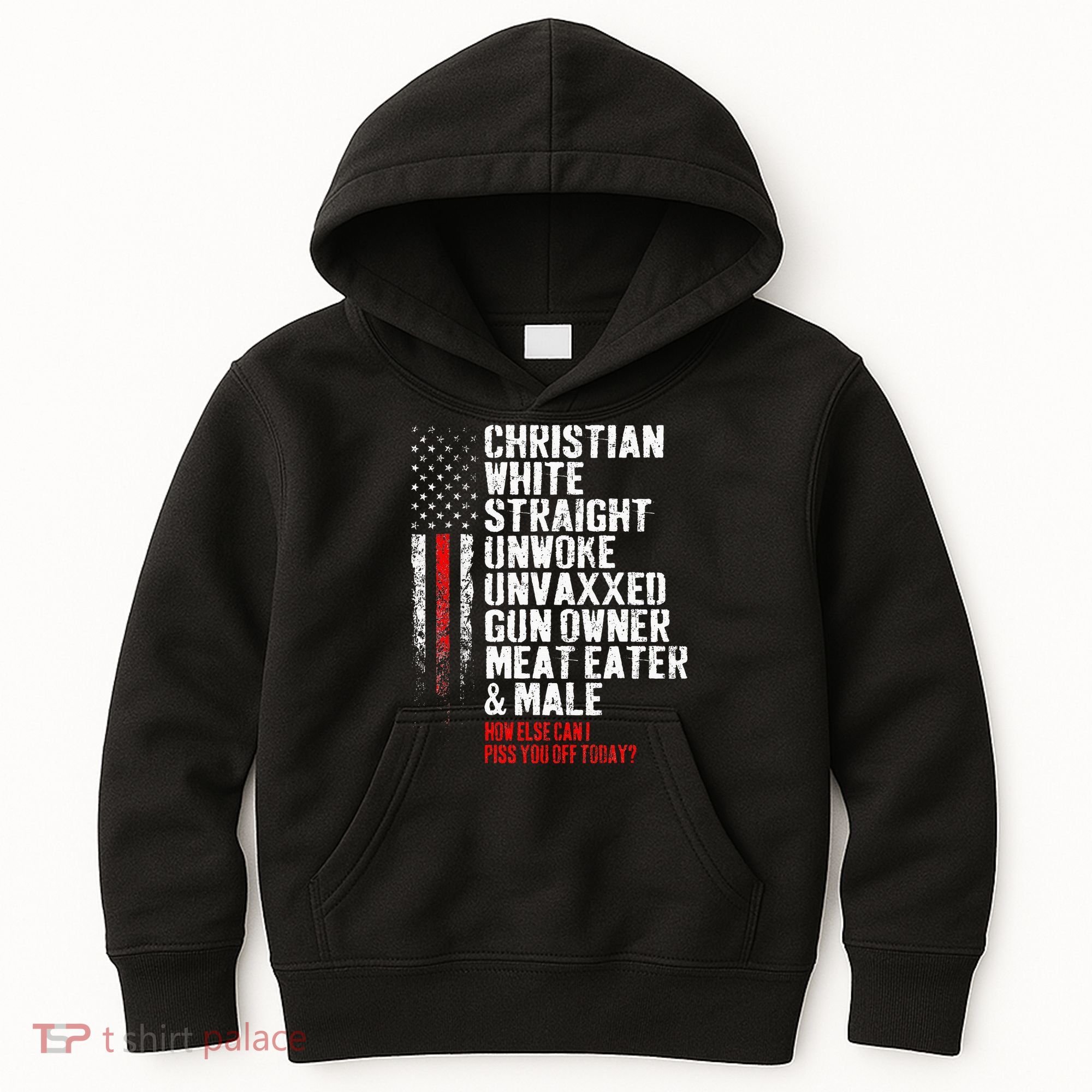 Christian White Straight Unwoke Unvaxxed Gun Owner Kids Hoodie