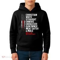 Christian White Straight Unwoke Unvaxxed Gun Owner Kids Hoodie thumb 4