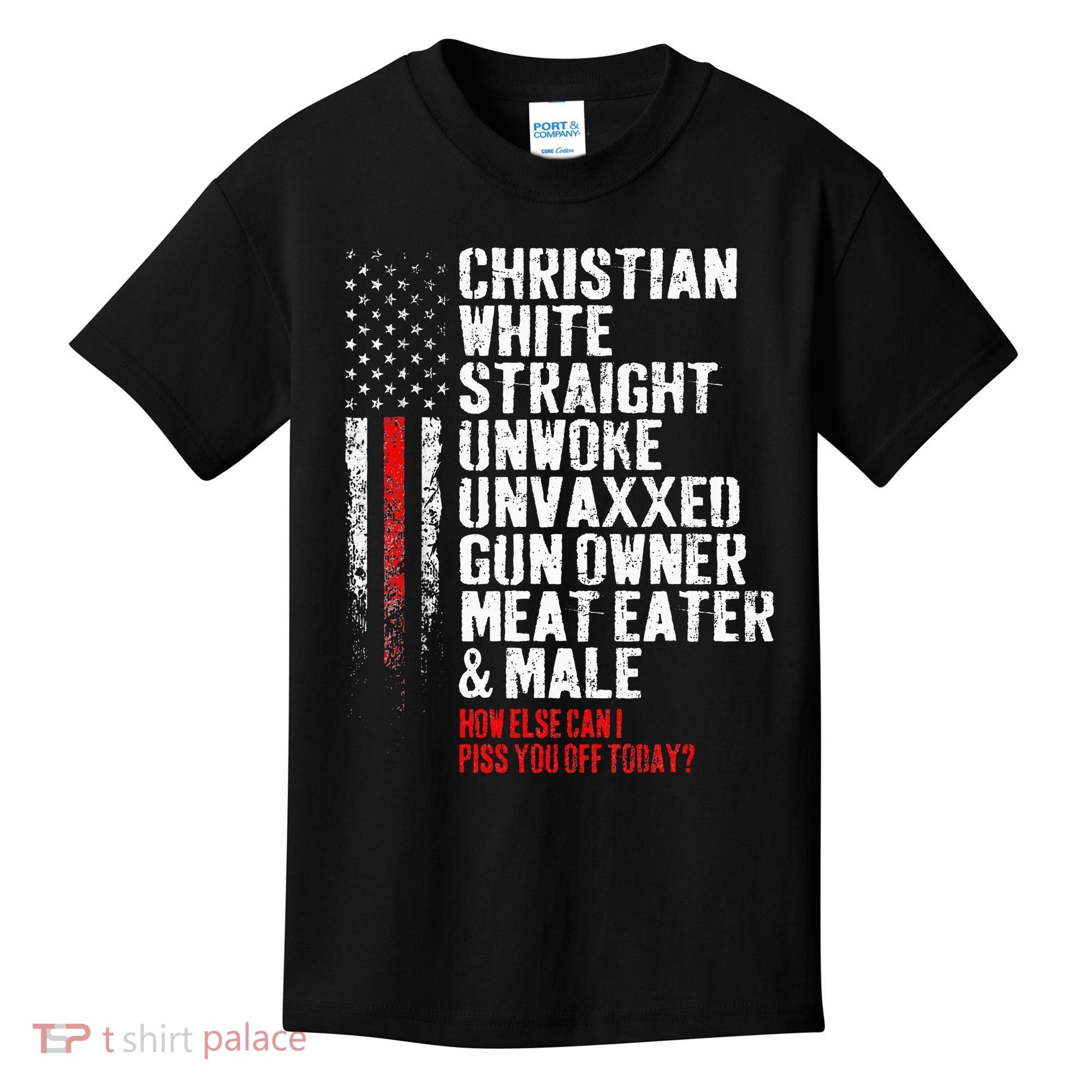 Christian White Straight Unwoke Unvaxxed Gun Owner Kids T-Shirt