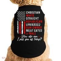 Christian White Straight Republican Unvaxxed Gun Owner Gift Doggie Tank thumb 0