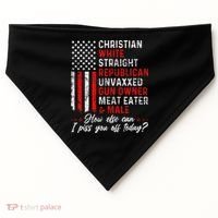 Christian White Straight Republican Unvaxxed Gun Owner Gift USA-Made Doggie Bandana thumb 0