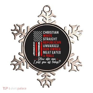 Christian White Straight Republican Unvaxxed Gun Owner Gift Ornament