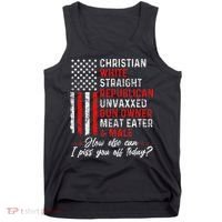 Christian White Straight Republican Unvaxxed Gun Owner Gift Tank Top thumb 0