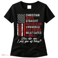 Christian White Straight Republican Unvaxxed Gun Owner Gift Women's T-Shirt thumb 0