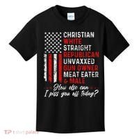 Christian White Straight Republican Unvaxxed Gun Owner Gift Kids T-Shirt thumb 0