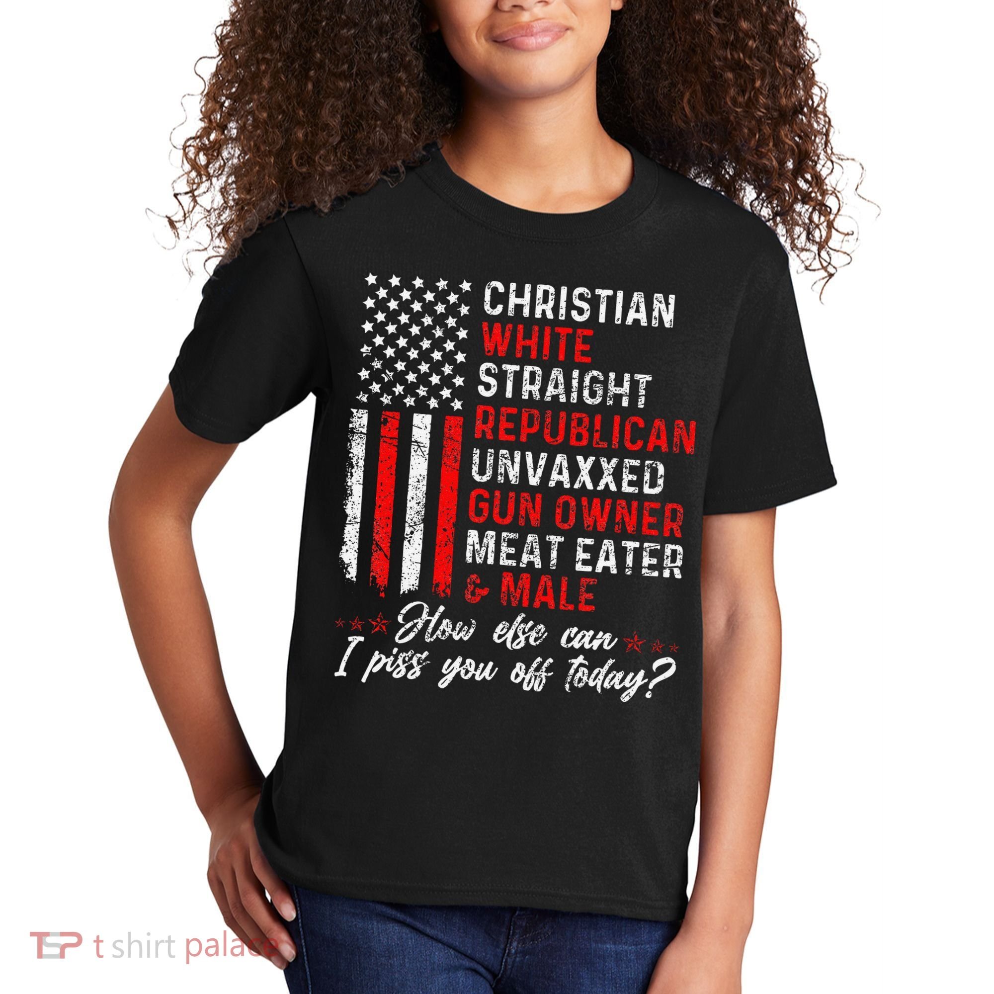 Christian White Straight Republican Unvaxxed Gun Owner Gift Kids T-Shirt