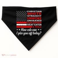 Christian White Straight Unwoke Unvaxxed Gun Owner USA-Made Doggie Bandana thumb 0