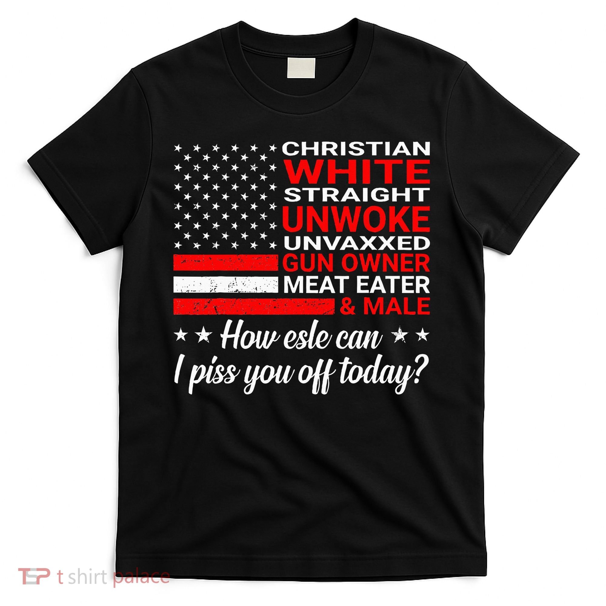 Christian White Straight Unwoke Unvaxxed Gun Owner T-Shirt