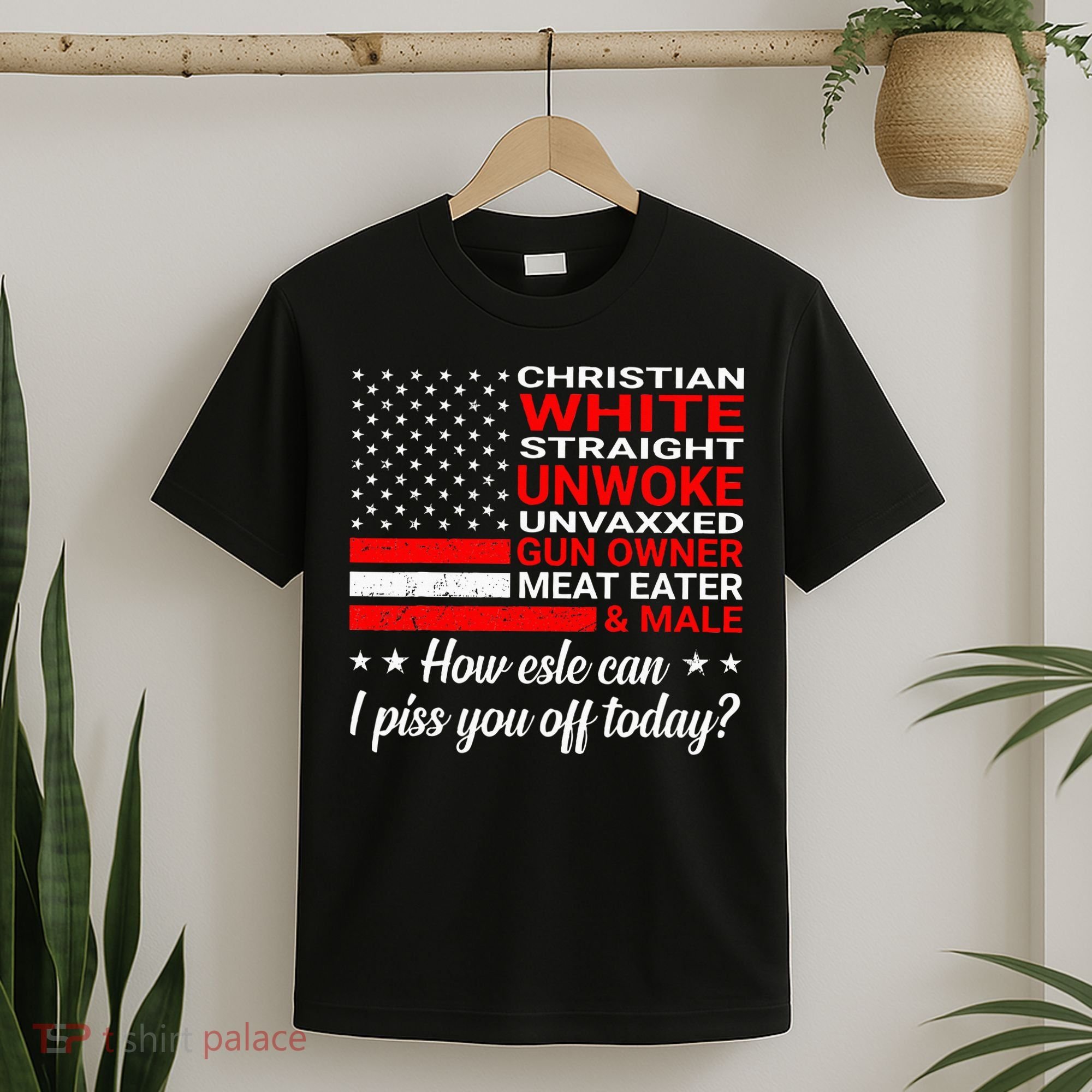 Christian White Straight Unwoke Unvaxxed Gun Owner T-Shirt