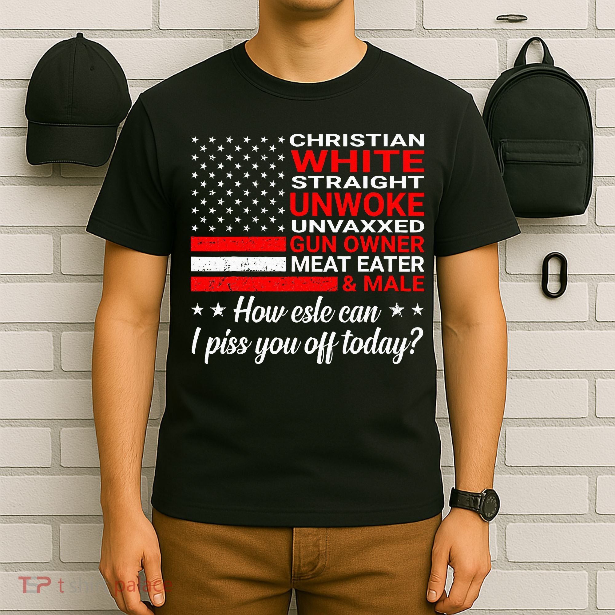 Christian White Straight Unwoke Unvaxxed Gun Owner T-Shirt